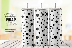 Black and white polka dots tumbler wrap sublimation Product Image 1