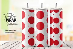 Red polka dot tumbler wrap sublimation Product Image 1