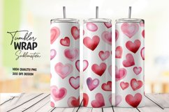 Watercolor heart pattern tumbler wrap sublimation Product Image 1