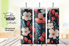 Flower pattern tumbler wrap sublimation png Product Image 1