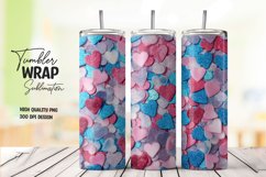 Glitter heart pattern tumbler wrap sublimation Product Image 1