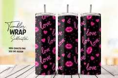 Neon Love Script Valentine Tumbler Wrap Sublimation Product Image 1