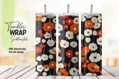 Watercolor floral tumbler wrap sublimation png Product Image 1
