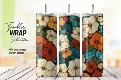 Watercolor floral tumbler wrap sublimation png Product Image 1