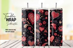 Red heart pattern tumbler wrap sublimation Product Image 1