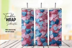 Glitter heart pattern tumbler wrap sublimation Product Image 1