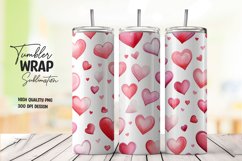 Watercolor heart pattern tumbler wrap sublimation Product Image 1