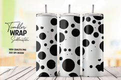 Black and white polka dots tumbler wrap sublimation Product Image 1