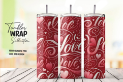Red Script Love Valentine Tumbler Wrap Sublimation Product Image 1