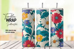 Watercolor floral tumbler wrap sublimation png Product Image 1