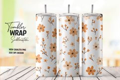 Watercolor floral tumbler wrap sublimation png Product Image 1