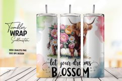 Highland cow tumbler wrap sublimation png Product Image 1