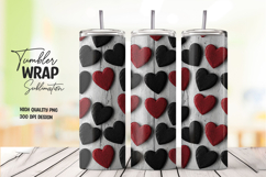 Rustic Wood Heart Tumbler Wrap Red &amp; Black Love Design Product Image 1