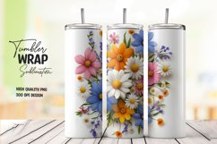 Multicolor 3d floral tumbler wrap sublimation design Product Image 1