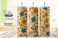 Watercolor floral tumbler wrap sublimation png Product Image 1
