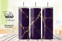 Luxury Purple Marble Gold Vein Tumbler Wrap clipart Product Image 1