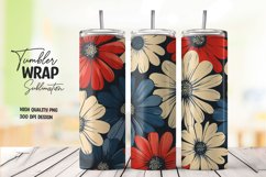 Watercolor floral tumbler wrap sublimation png Product Image 1