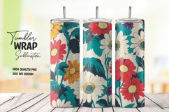 Watercolor floral tumbler wrap sublimation png Product Image 1
