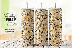 Watercolor floral tumbler wrap sublimation png Product Image 1