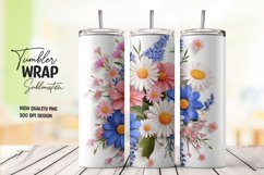 Multicolor 3d floral tumbler wrap sublimation design Product Image 1