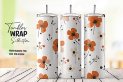 Watercolor floral tumbler wrap sublimation png Product Image 1