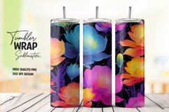 Neon flower tumbler wrap sublimation Product Image 1