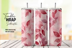 Watercolor leaves pattern tumbler wrap sublimation Product Image 1