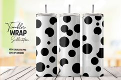 Black and white polka dots tumbler wrap sublimation Product Image 1