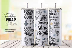 Inspirational quote tumbler wrap with floral elements Product Image 1