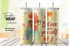 Funny rooster floral tumbler wrap with awesome quote Product Image 1