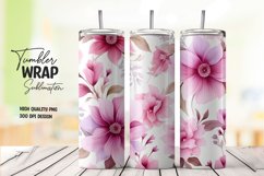 Watercolor flower tumbler wrap sublimation Product Image 1