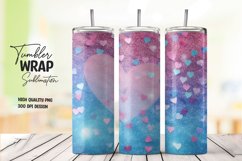 Glitter heart pattern tumbler wrap sublimation Product Image 1