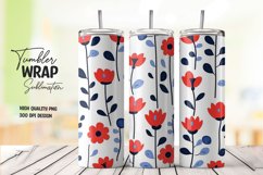 Watercolor floral tumbler wrap sublimation png Product Image 1
