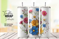 Multicolor 3d floral tumbler wrap sublimation design Product Image 1