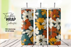 Watercolor floral tumbler wrap sublimation png Product Image 1