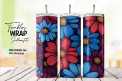 Watercolor floral tumbler wrap sublimation png Product Image 1