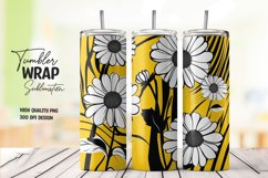 Watercolor Flower pattern tumbler wrap sublimation png Product Image 1