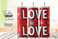 Bold LOVE Letters Valentine Tumbler Wrap Sublimation PNG Product Image 1
