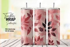 Watercolor leaves pattern tumbler wrap sublimation Product Image 1