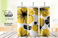 Watercolor Flower pattern tumbler wrap sublimation png Product Image 1