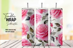 Valentine day rose flower pattern tumbler wrap sublimation Product Image 1