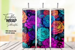 Neon flower tumbler wrap sublimation Product Image 1