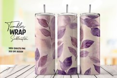 Watercolor purple leaves tumbler wrap sublimation Product Image 1