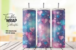 Glitter heart pattern tumbler wrap sublimation Product Image 1