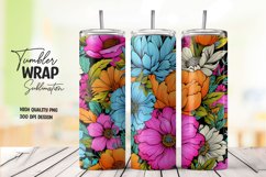 Neon flower tumbler wrap sublimation Product Image 1
