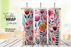Watercolor floral tumbler wrap sublimation png Product Image 1