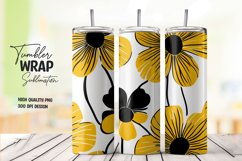 Watercolor Flower pattern tumbler wrap sublimation png Product Image 1