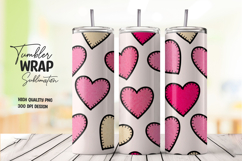 Patchwork Heart Tumbler Wrap Soft Pink Valentine Design Product Image 1