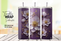 Lavender Floral Elegant Flower Tumbler Wrap clipart Product Image 1