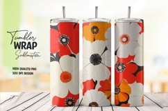 Watercolor floral tumbler wrap sublimation png Product Image 1